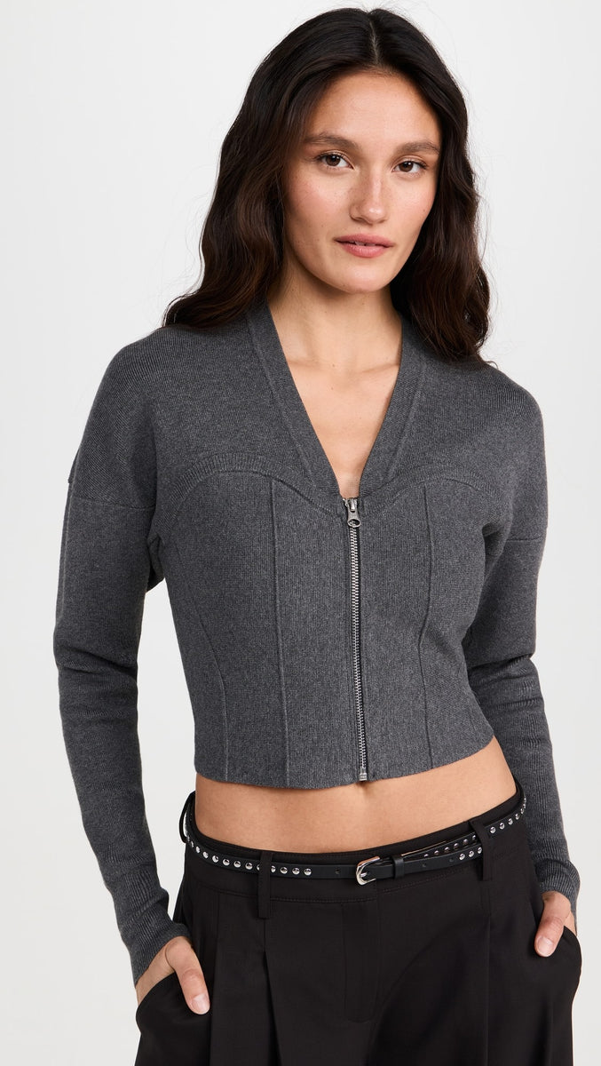 Knit Zip Bustier Cardigan – OFFSEIDS NEW YORK
