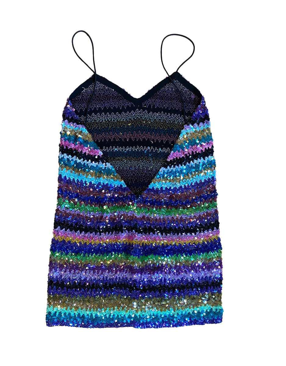 Georgette Mini Dress - Beaded Emerald