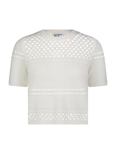Stripped Mesh Boxy T-Shirt