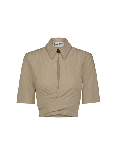 Collared Wrap Top