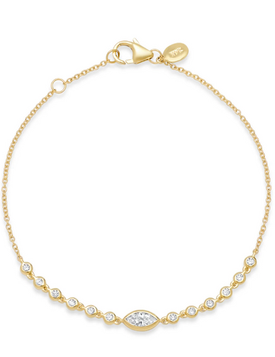 Diamond Marquise and Bezel Set Sun Ray Bracelet