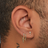 3mm Scalloped Set Diamond Threaded Stud Earring