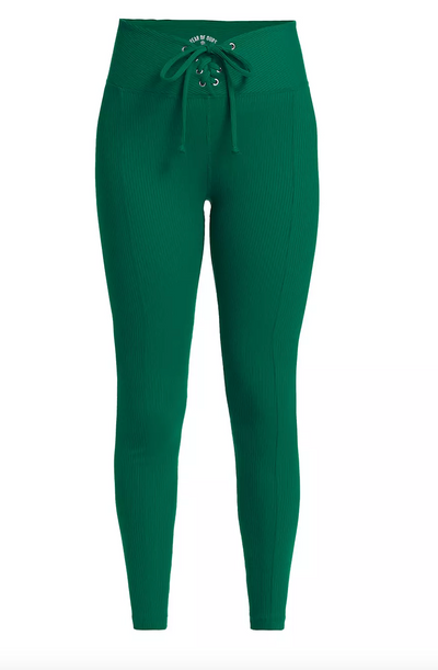 Ribbed Football Legging- Malachite