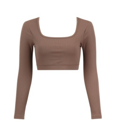 Ribbed Cropped Long Sleeve
