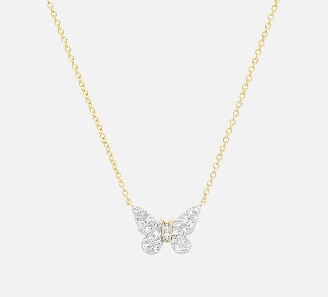 Mini diamond butterfly necklace