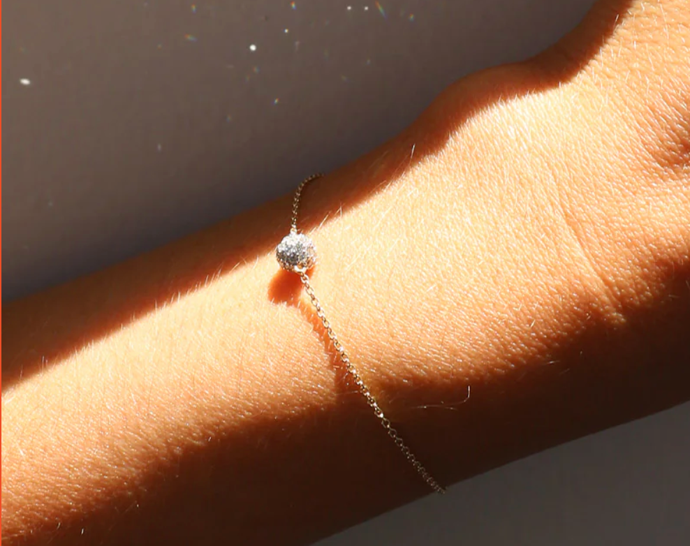 Diamond single orb bracelet