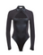 Stretch Satin Long Sleeve Bodysuit