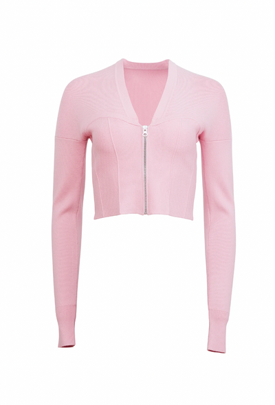 Knit Zip Bustier Sweater