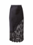 Silk and Lace Scallop Midi Skirt