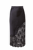 Silk and Lace Scallop Midi Skirt