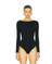 Bamboo Crossback Bodysuit-Black