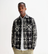 Whiting-Black and Ecru Glitch Check Overshirt