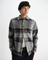 Nolan Grey and Blue Check Wool Overshirt