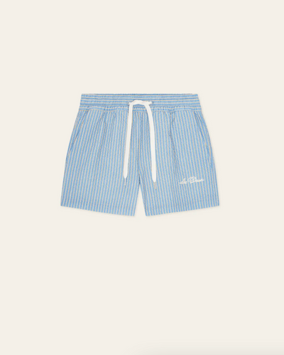 Allure Blue Stan Stripe Seersucker Swim Shorts