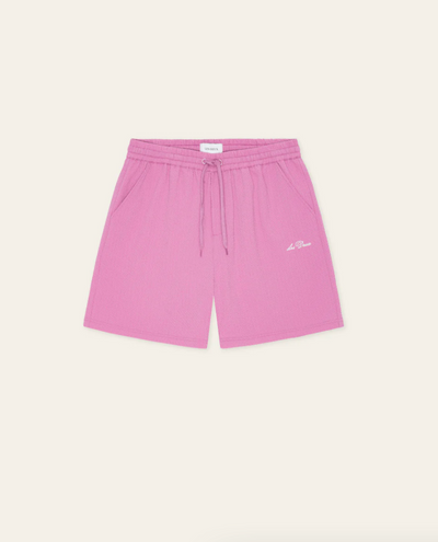Crocus Pink Stan Seersucker Swim Shorts