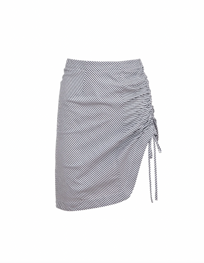 Poplin Draped Ruched Skirt