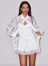 Juliet Lace Buttondown Shirt-White