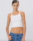 Chloe Cropped Rib Tank Ivory