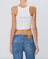 Chloe Cropped Rib Tank Ivory