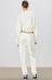 Cropped Half Zip Sweatshirt Cream