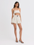 Structured Bandeau Cream Polka Dot Crop Top