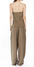 Hedi Mid Waist Tailored Linen Pants - Olive Green