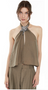 Mona Collar Top - Olive Green