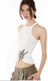 Ribbed Sunrose Tank Top - White