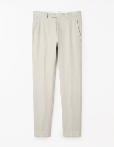 Tenuta Slim-Fit Linen Trousers in Cream Sand