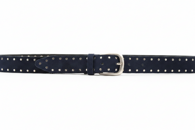 Suede Studded Belt Navy