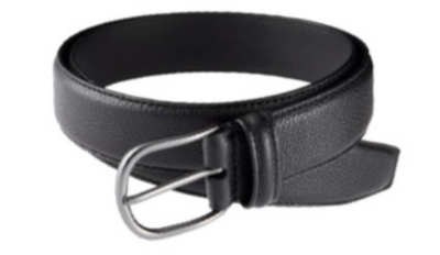 Black Leather Belt Gunmetal Hardware