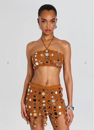 Enora Metallic Crop Top