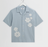 Didcot SS Shirt Applique Flowers Blue/Ecru