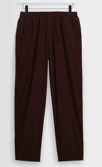 Tyne - Dark Brown Cotton Poplin Loose Fit Trousers