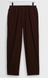 Tyne - Dark Brown Cotton Poplin Loose Fit Trousers