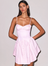 Poplin Corset Mini Dress - Bubblegum Stripe