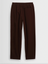 Tyne - Dark Brown Cotton Poplin Loose Fit Trousers