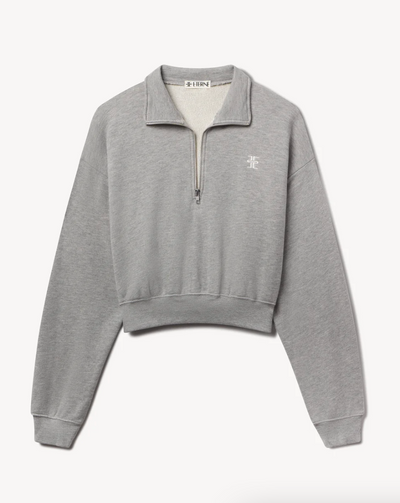 Cropped Half-Zip Sweatshirt