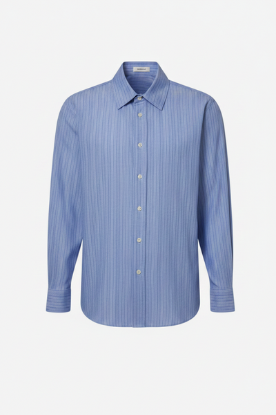 Tristan Striped Shirt-French Blue