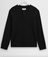 Caleb Waffle Henley L/S Tee in Washed Black