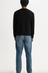 Caleb Waffle Henley L/S Tee in Washed Black