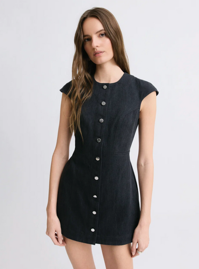 Cap Sleeve Denim Mini Dress