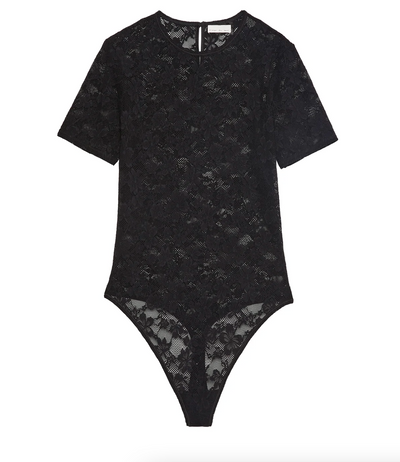 Le Stretch Lace Short Sleeve Bodysuit