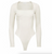 Organic Cotton Scoop Neck Long Sleeve Bodysuit in Cream Pearl