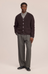 Fleece Wool Cardigan in Deep Truffle