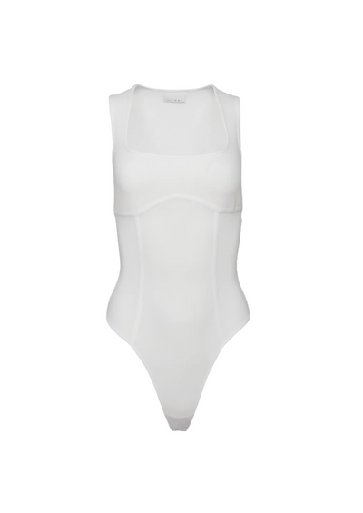 Organic Cotton Scoop Neck Bodysuit in Ivory