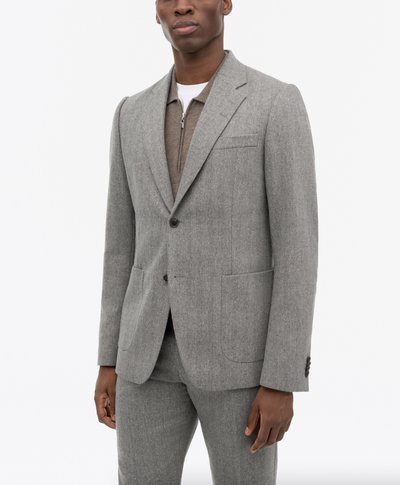 Justins Semi Slim-Fit Jacket in Dark Stone