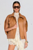 Braxx Leather Cape in Bourbon