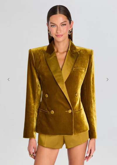 Cuper Velvet Blazer in Ochre
