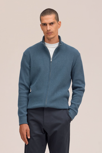 Danny Full Zip Sweater in Harbor Night